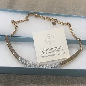 Touchstone Swarovski Crystal Gold Collar Necklace